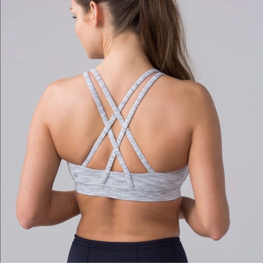 Lululemon Energy Bra Grey White Size 12